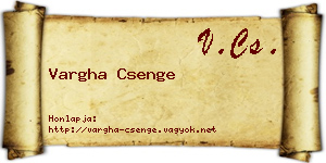 Vargha Csenge névjegykártya